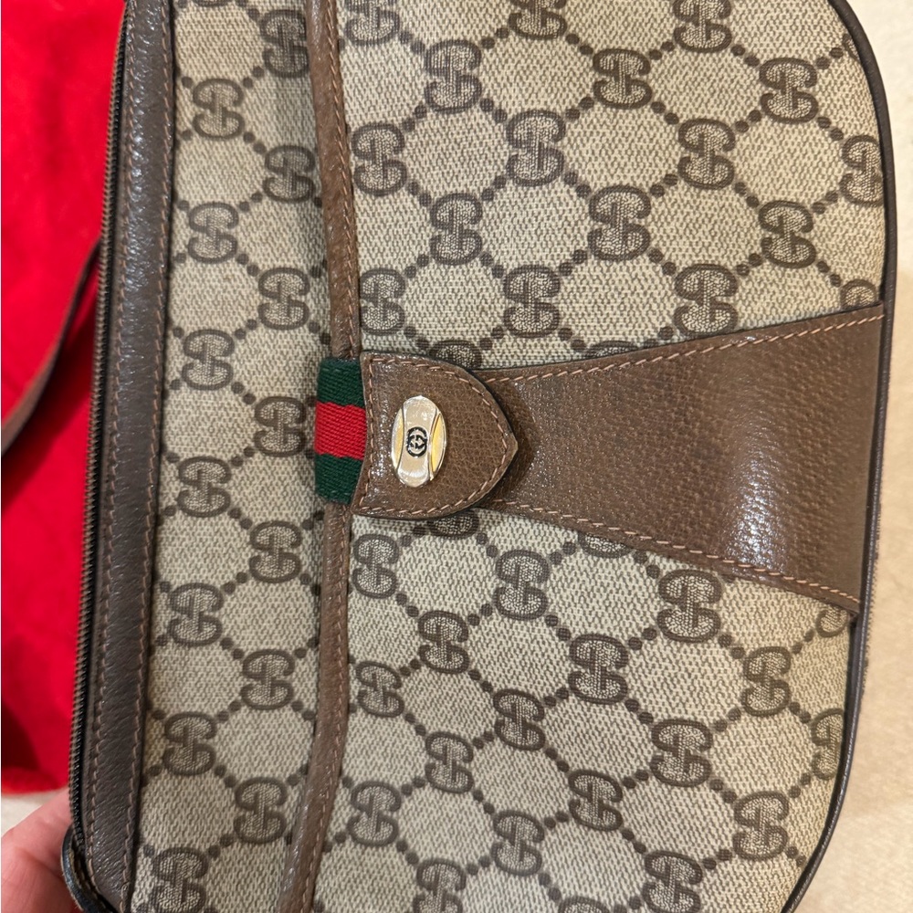 Gucci Monogram Brown and Cream Shoulder Bag Vintage 1983 - Picture 3 of 15